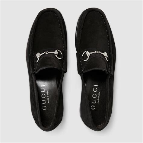 black suede Gucci loafers